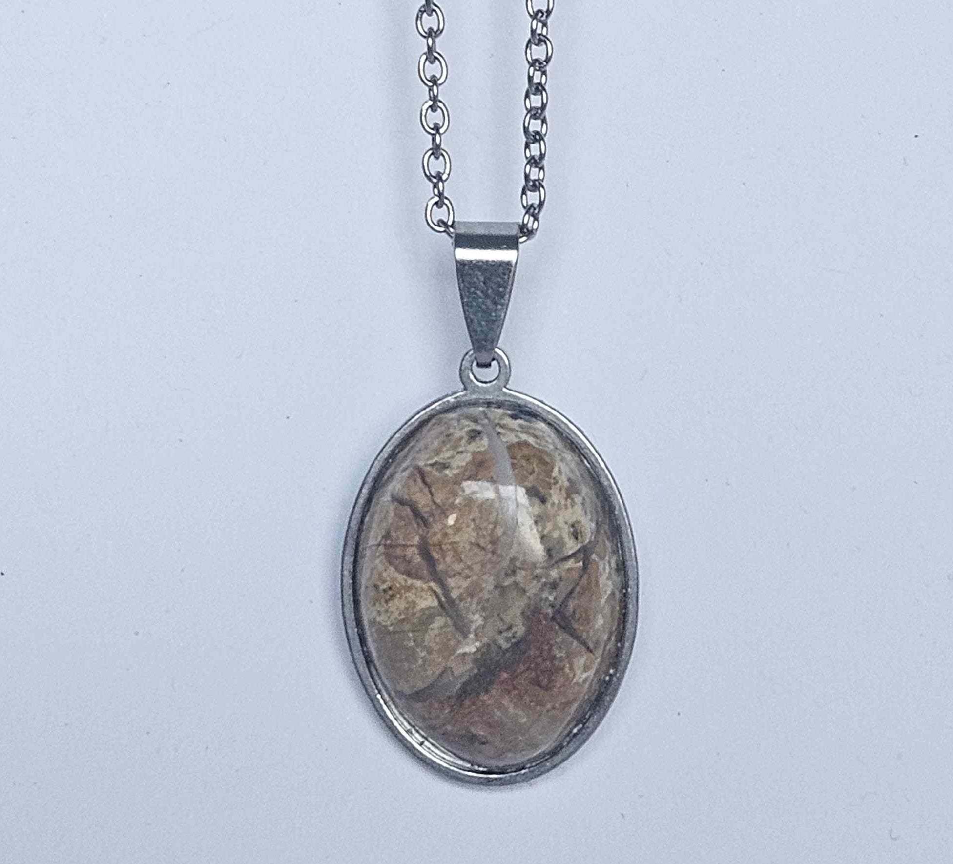 Picture Jasper Pendant Necklace