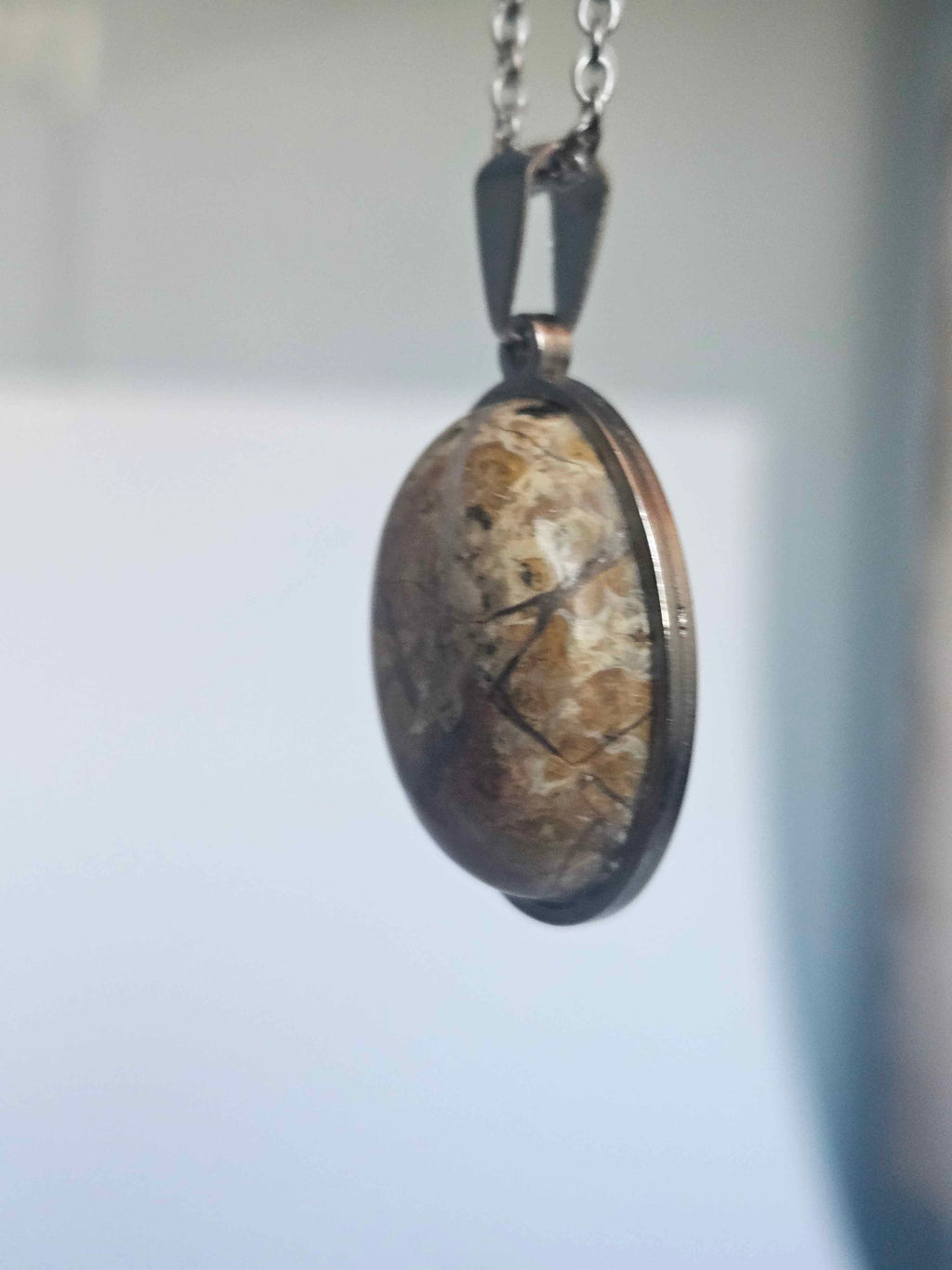 Picture Jasper Pendant Necklace