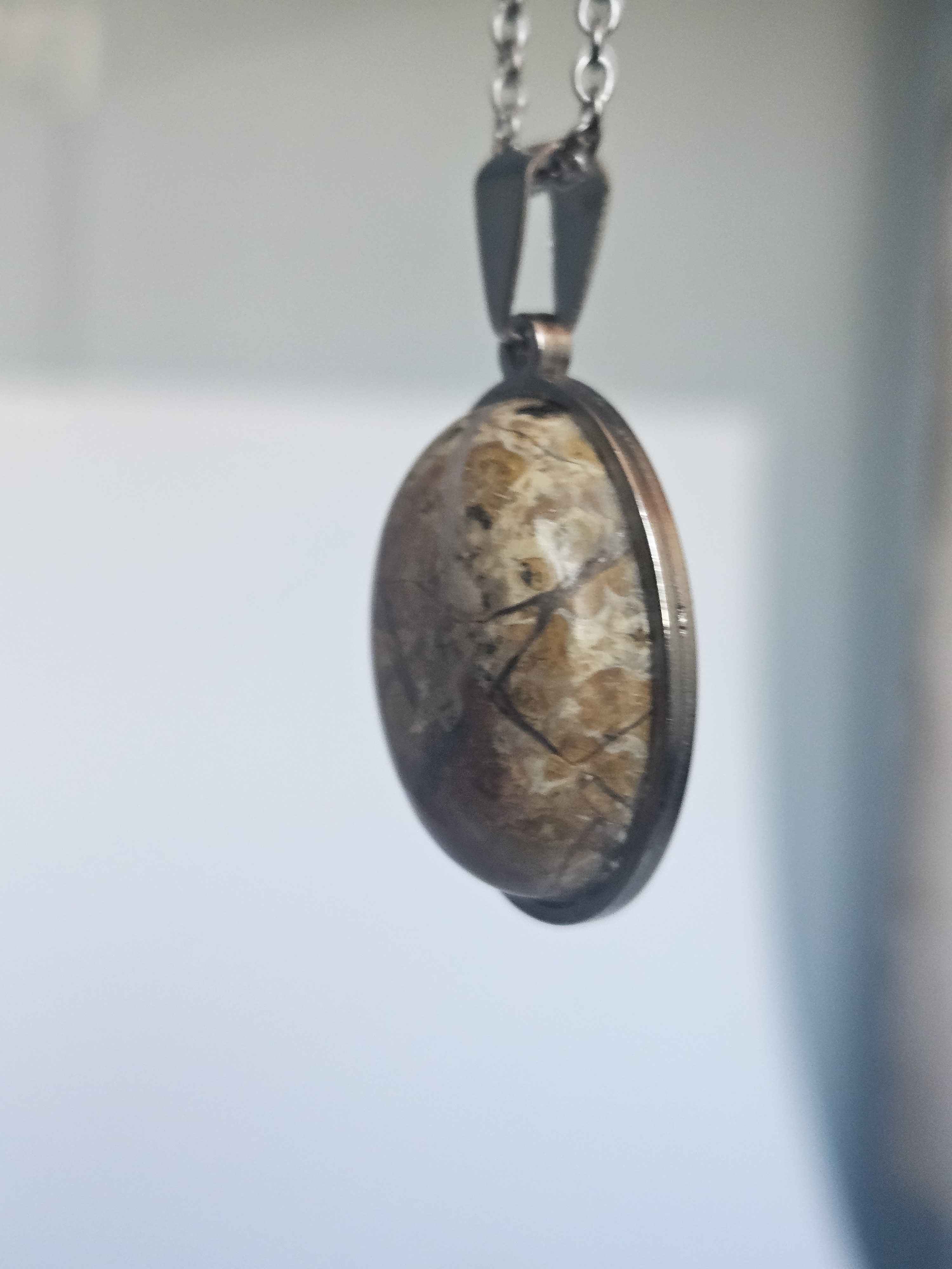 Picture Jasper Pendant Necklace