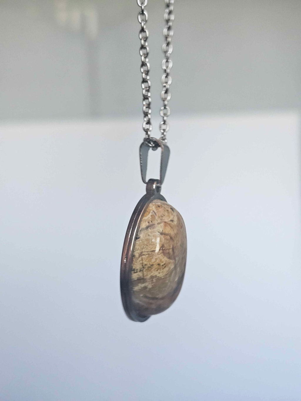 Picture Jasper Pendant Necklace