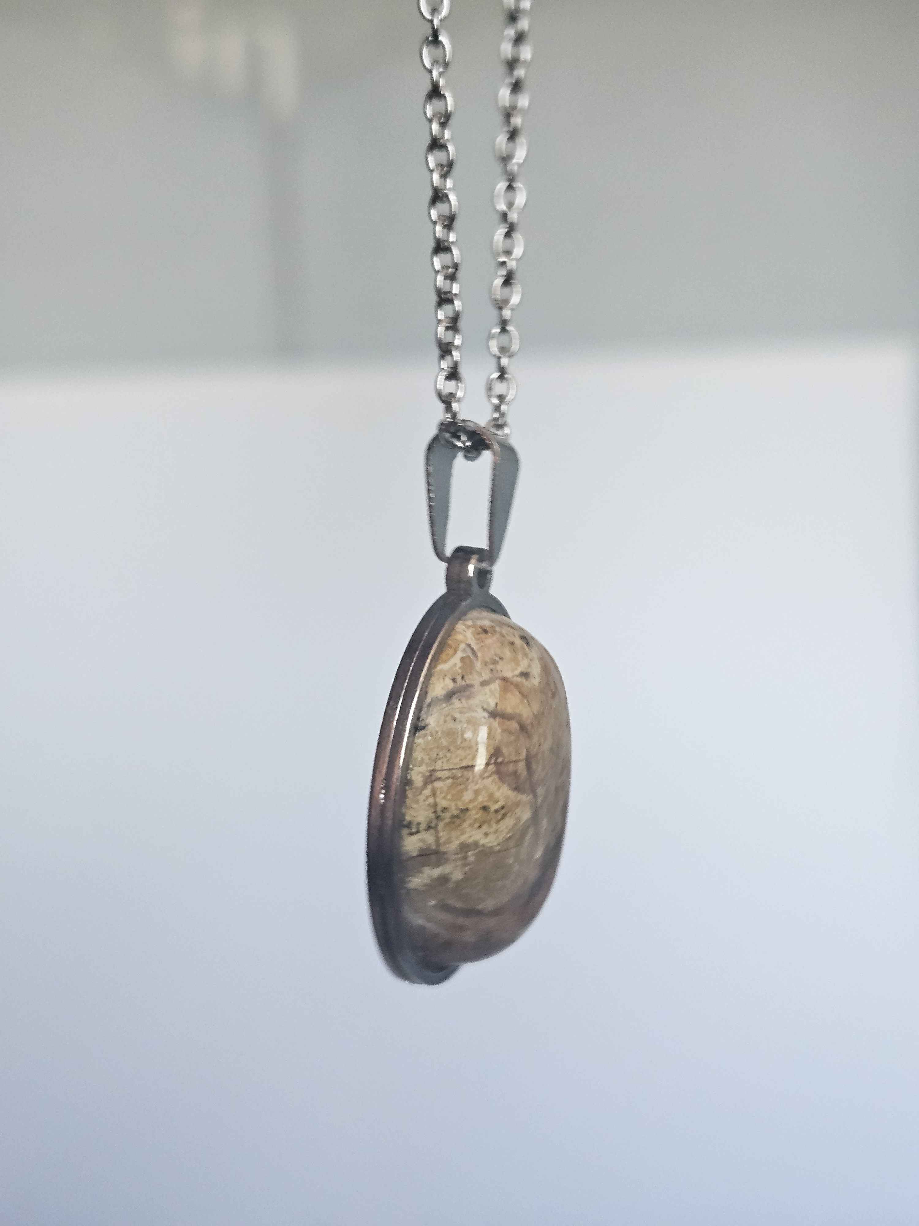 Picture Jasper Pendant Necklace