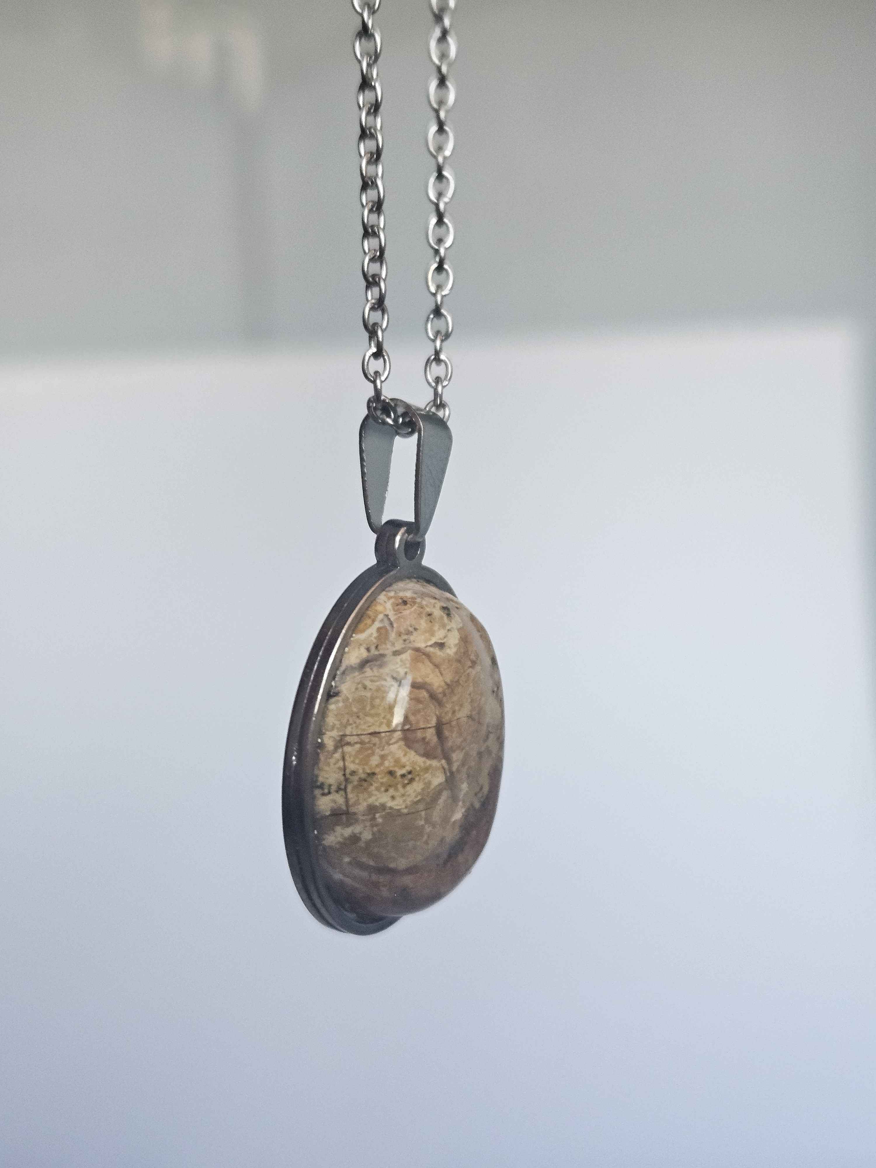 Picture Jasper Pendant Necklace