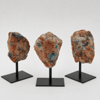 Rough Apatite on Calcite Matrix on Metal Stand