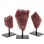 Rough Strawberry Quartz on Metal Stand
