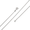 Dainty Rolo Chain Necklace, Rhodium Plated 17.7 Inch