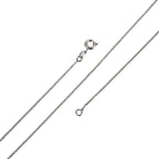 Dainty Rolo Chain Necklace, Rhodium Plated 17.7 Inch