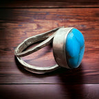Men's Large Turquoise Sterling Silver Split-Band Statement Ring - view 5