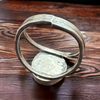 Men's Large Turquoise Sterling Silver Split-Band Statement Ring - view 6