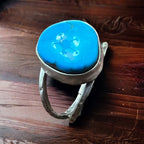 Men's Large Turquoise Sterling Silver Split-Band Statement Ring