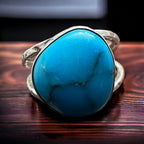 Men's Large Turquoise Sterling Silver Split-Band Statement Ring - view 4