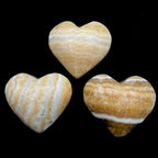 Yellow Banded Calcite Hearts