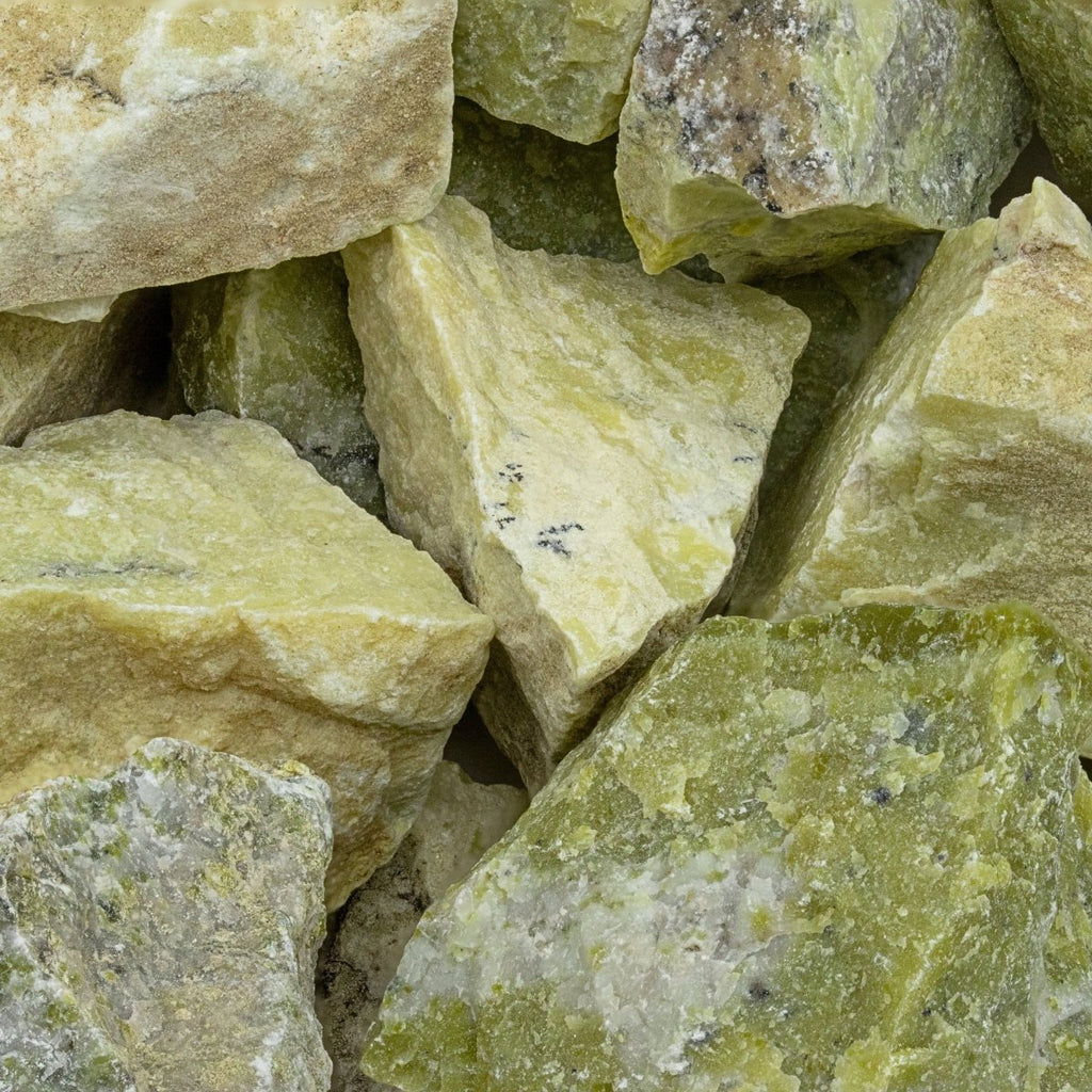 Yellow Serpentine Rough, Raw Green-Yellow Stones - By the Piece, Brazil