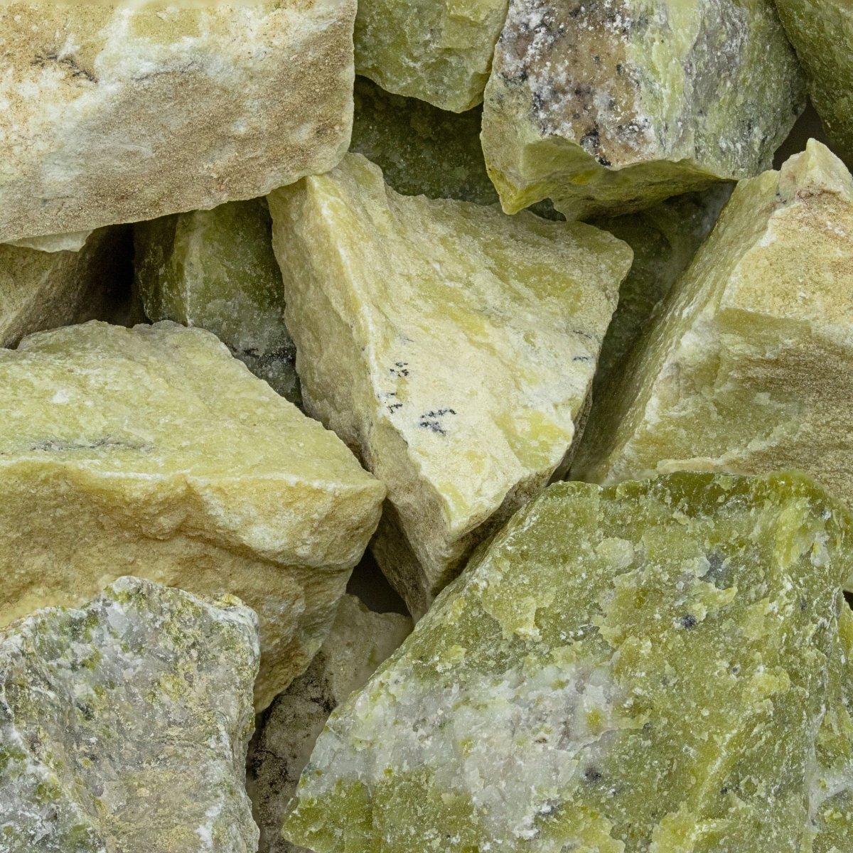 Yellow Serpentine Rough, Raw Green-Yellow Stones - By the Piece, Brazil