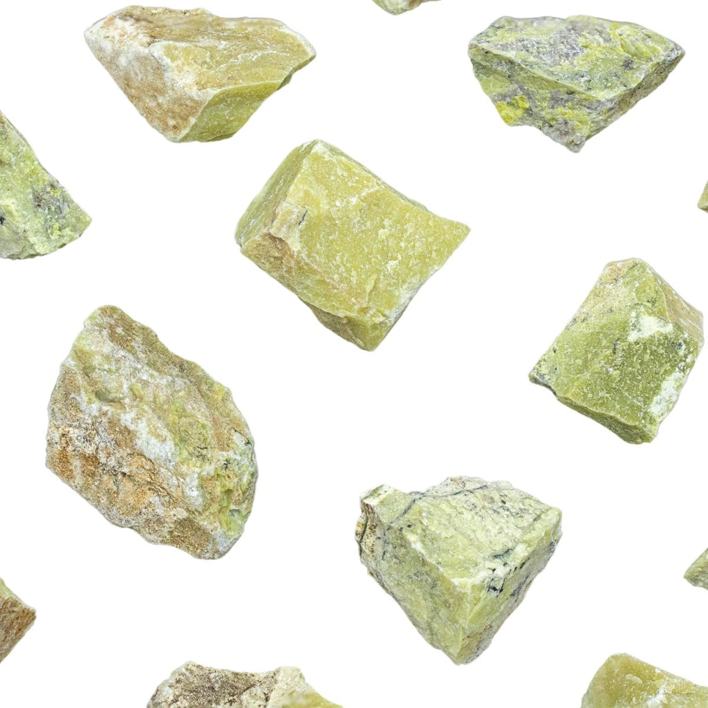Yellow Serpentine Rough, Raw Green-Yellow Stones - By the Piece, Brazil